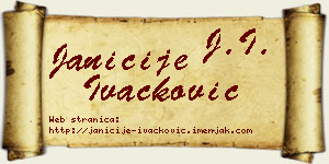 Janićije Ivačković vizit kartica